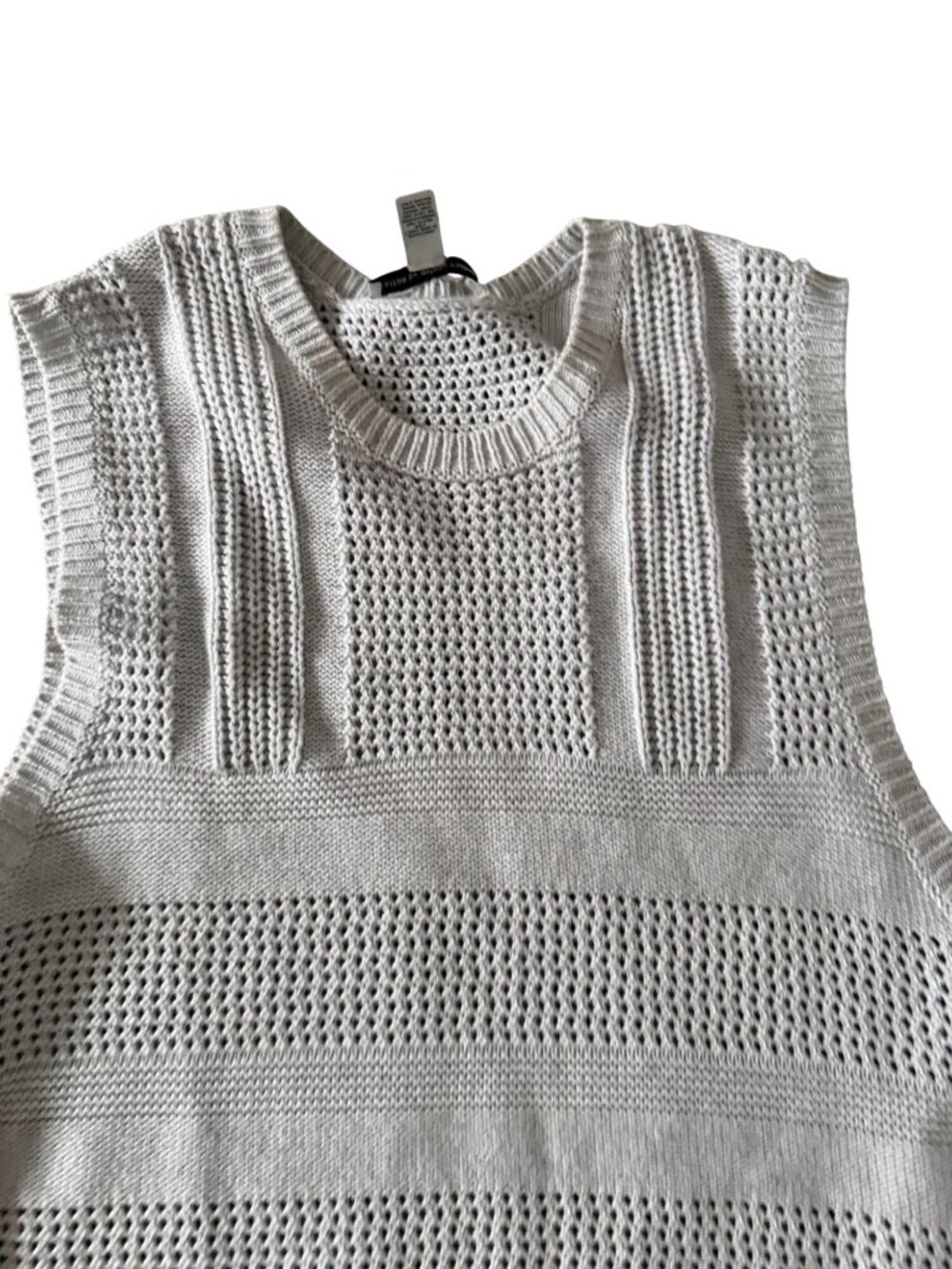 COTTON BY AUTUMN CASHMERE White 100% Cotton Knit Tank Top Size Small - Picture 4 of 6
